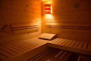 Sauna mit 3 Bänken